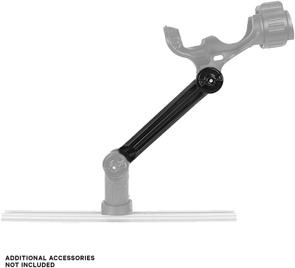 YakAttack 8" Extension Arm for LocknLoad Track Mounted Accessories - Fits Omega Rod Holder, Omega Pro Rod Holder, and FFP Fish Finder Mounts - PuriLite