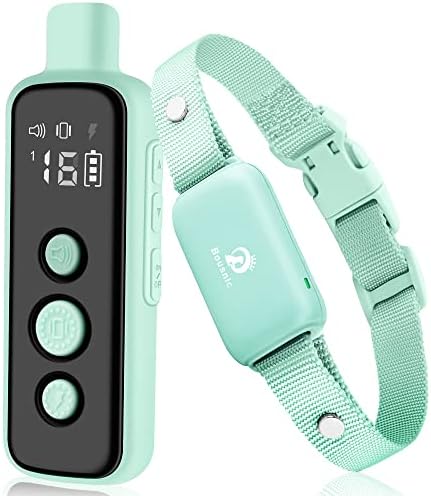 Bousnic Shock Collar for Dogs - Waterproof Rechargeable Dog Electric Training Collar with Remote for Small Medium Large Dogs with Beep, Vibration, Safe Shock Modes (8-120 Lbs) (Grey) - PuriLite