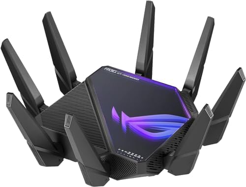 ASUS ROG Rapture WiFi 6E Gaming Router (GT-AXE16000) - Quad-Band, 6 GHz Ready, Dual 10G Ports, 2.5G WAN Port, AiMesh Support, Triple-Level Game Acceleration, Lifetime Internet Security, Instant Guard - PuriLite