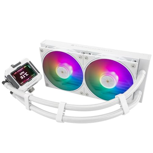 Thermalright FW 360 Black ARGB-360mm AIO CPU Liquid Cooler,IPS LCD Screen with 320 * 240 Resolution,for AM5/Intel LGA1700,‘2.4 inch’Magnet-Absorbent LCD Screen for Images -Black - PuriLite