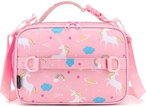 FlowFly Kids Lunch Box Insulated Soft Bag Mini Cooler Back to School Thermal Meal Tote Kit for Girls, Boys, Black - PuriLite