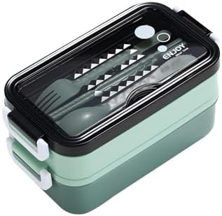 Bento Box, Lunch Box for Adult, Compact Bento Box Set- 2-Layer Stackable Lunch Box with Utensils, Leak-Proof and Durable Food Container for Work, Picnic, and Travel (Pink) - PuriLite