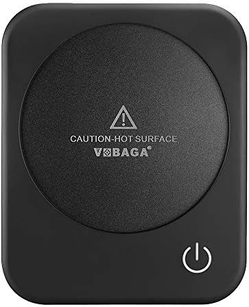 VOBAGA 4 Hours Auto Shut-Off Coffee Warmer Plate for Office Home Desk Use with 3 Temperature Settings, 20watt Electric Cup Warmer for Cocoa,Tea, Water, Milk, (No Cup) - PuriLite