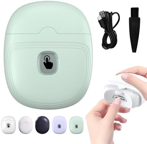 Electric Automatic Nail Clipper, 2025 New Electric Automatic Nail Clippers Trimmer with Led Light, USB Rechargeable Fingernail Clippers Fingernail Manicure Set for Seniors Baby Kids Adults (White) - PuriLite