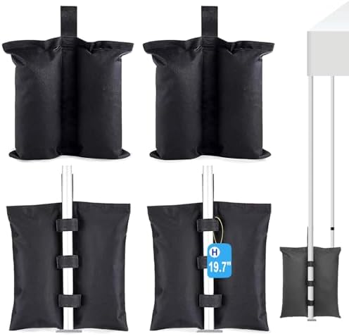 4PCS Gazebo Weights Bags, LooKu Large Gazebo Sand Weights 240 LBS Heavy Duty Leg Weights for Pop up Canopy Tent Sun Shades, Parasols, Trampolines Weighted Feet Bags - PuriLite