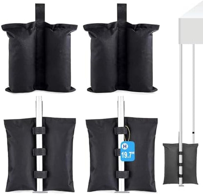 4PCS Gazebo Weights Bags, LooKu Large Gazebo Sand Weights 240 LBS Heavy Duty Leg Weights for Pop up Canopy Tent Sun Shades, Parasols, Trampolines Weighted Feet Bags - PuriLite