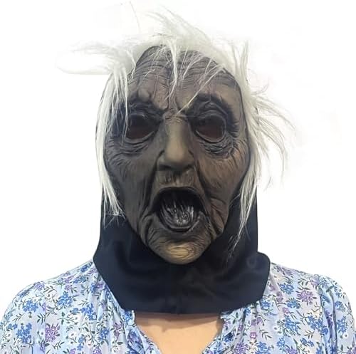 ACBAGI Halloween Mask Costume Old Women Mask Scary Halloween Masks Cosplay mask for adults - PuriLite