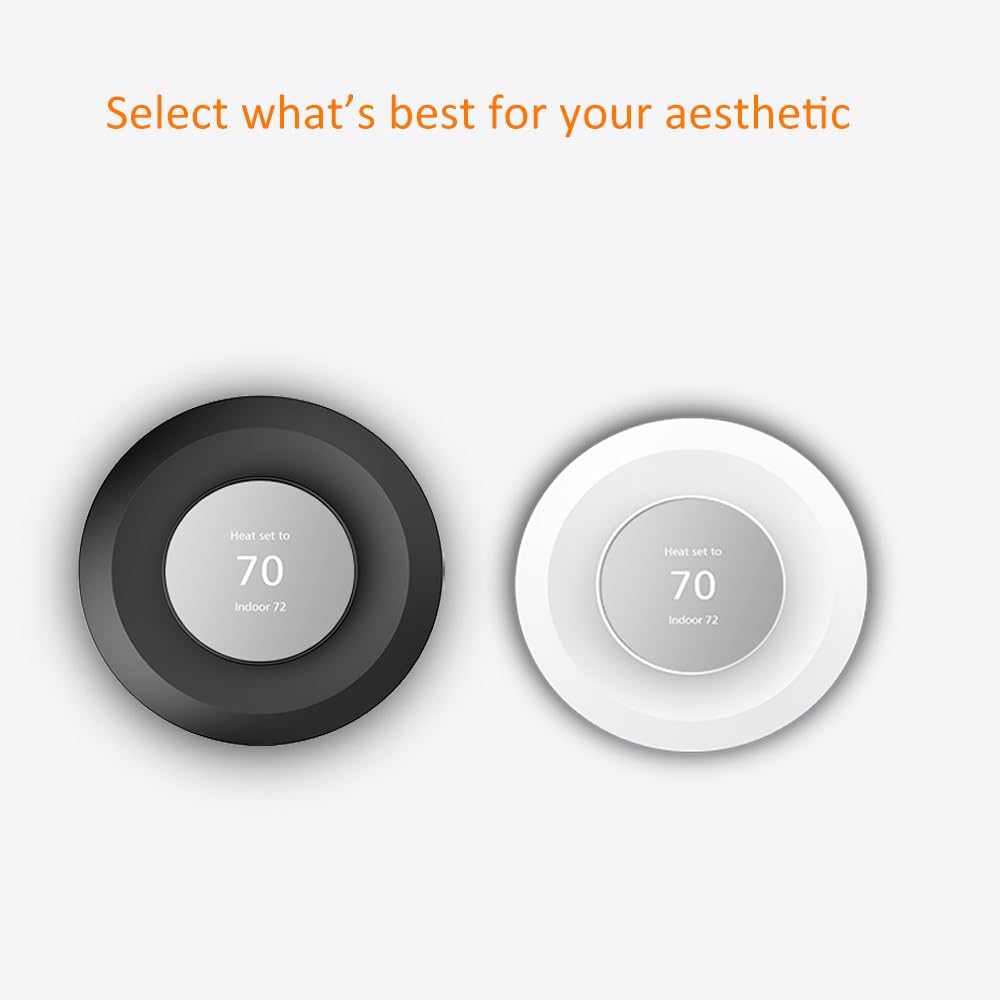 Wall Plate Made for The Nest Thermostat 2020 | Google Nest Thermostat Trim Kit Accessory | Easy Installation | Black - PuriLite