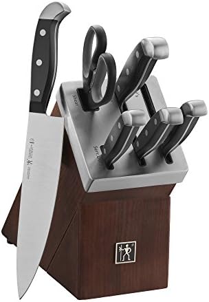 HENCKELS Statement 15Piece White-Handled Knife Block Set with Shears, Sharpening Steel - Dishwasher Safe, Ergonomic Handle - PuriLite