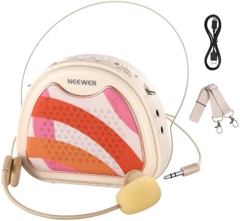 NEEWER VA01 Voice Amplifier with Wired Headset Microphone, Speaker, Shoulder Strap, AUX Output, USB C Rechargeable Portable Sound Amplifier with Mic 14Hrs Battery for Teachers, Trainers, Tour Guides - PuriLite