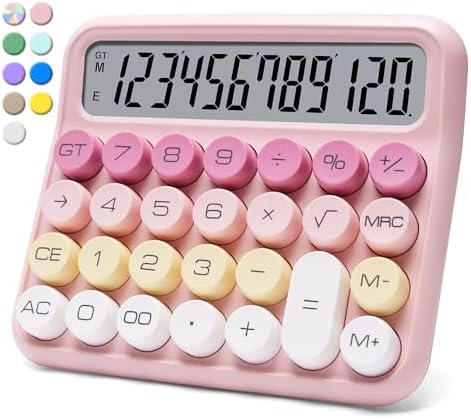 VEWINGL Mechanical Switch Calculator, 12 Digit Large LCD Display and Buttons, Great for Everyday Life and Basic Office Work, with Battery - PuriLite