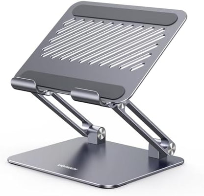 UGREEN Tablet Stand Holder for Desk, Aluminum Desktop Tablet Holder Dock Adjustable Foldable Riser Compatible with iPad Pro 12.9, 9.7, 10.5, iPad Air, iPad mini, Surface Pro, Galaxy Tab, Silver - PuriLite