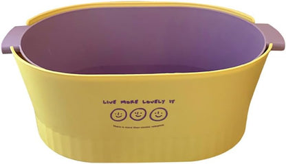 Kitchen Washbas Food Strainer Drain Basket Rotating Drainer Double-Layer Basin Vegetable Fruit Washing Strainer - PuriLite