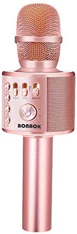 BONAOK Wireless Bluetooth Karaoke Microphone,3-in-1 Portable Instrument Wireless Microphone Mic Speaker Machine Home Party Birthday for All Smartphones（Black） - PuriLite