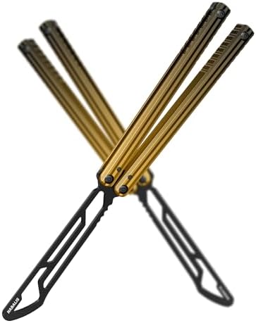 Nabalis Impulse Butterfly Knife Balisong Trainer for Practicing Flipping, Blunt Practice, No Edge Tool，Lightweight，Blue - PuriLite