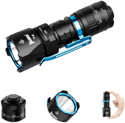 WUBEN T4 Flashlight Rechargeable, Mini Tactical Flashlight Military Grade 401M Long Throw, Small Flashlight with Tactical/Duty/Lock 3 Modes, EDC Flash Light for Police, Emergency and Daily Use - PuriLite