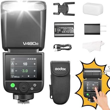 GODOX V480 TTL Camera Flash with GN50,2.4GHz Wireless Speedlight,with Rechargeable Battery (for Canon) - PuriLite