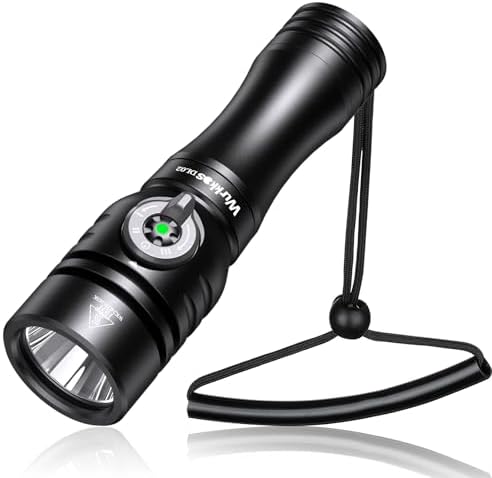Wurkkos DL02 Scuba Diving Flashlight, Max 3000Lumen, 496M Long Range, 100M Underwater, Power Indicator, 3 Lighting Modes, Submarine Light for Deep Sea Cave - PuriLite