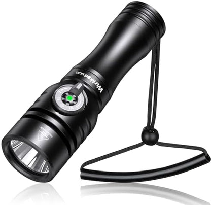 Wurkkos DL02 Scuba Diving Flashlight, Max 3000Lumen, 496M Long Range, 100M Underwater, Power Indicator, 3 Lighting Modes, Submarine Light for Deep Sea Cave - PuriLite