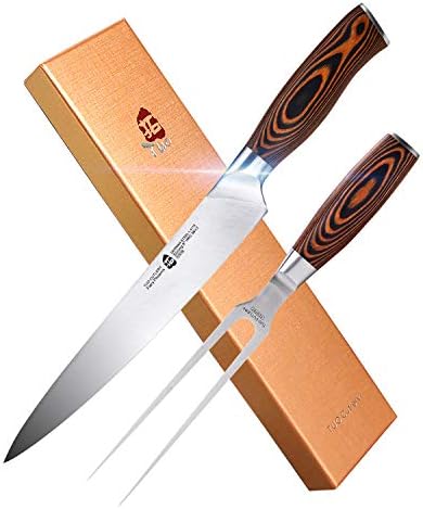 TUO Boning Knife - Razor Sharp Fillet Knife - High Carbon German Stainless Steel Kitchen Cutlery - Pakkawood Handle - Luxurious Gift Box Included - 7 inch - Fiery Phoenix Series - PuriLite