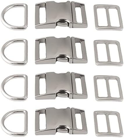 aoozleny 4 sets Buckles Hook Clip, D Dee Ring Side Release Adjustor Triglides Pet Dog Collar Buckles - PuriLite