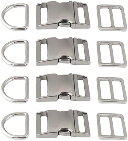 aoozleny 4 sets Buckles Hook Clip, D Dee Ring Side Release Adjustor Triglides Pet Dog Collar Buckles - PuriLite