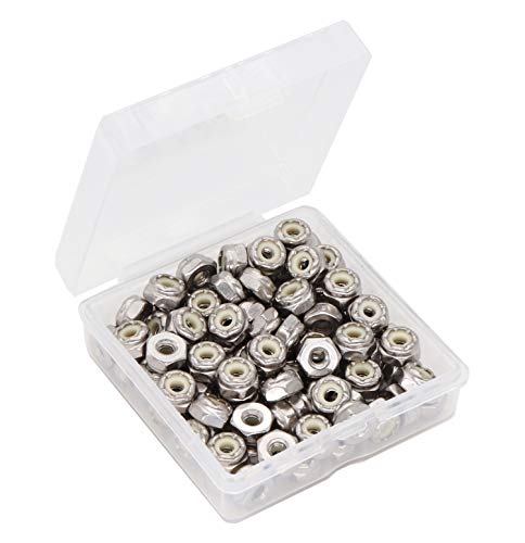 binifiMux 50pcs 1/4-20 Nylon Inserted Self Locking Nuts 304 Stainless Steel - PuriLite