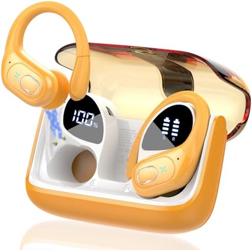 STECEi Wireless Earbuds 75hrs Bluetooth 5.4 Headphone Sport, Bluetooth Earbuds HiFi Stereo Over Ear Bud with Earhooks, ENC Noise Cancelling Mic, IP7 Waterproof Wireless Earphone for Workout/Running - PuriLite