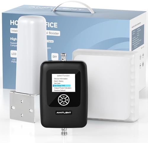 ANNTLENT Cell Phone Signal Booster for House 3G 4G LTE 5G Compatible with All Carriers on Band 25/2/66/4/7/5/12/17, Cell Booster with Omni Antenna and LCD Display, APP Adjust | ISED Approved - PuriLite