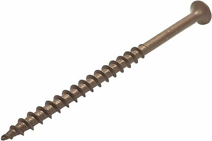 #8 x 3" Deck Screws | Square Drive | Bugle Head | Brown Ruspert | 100pcs Box - PuriLite