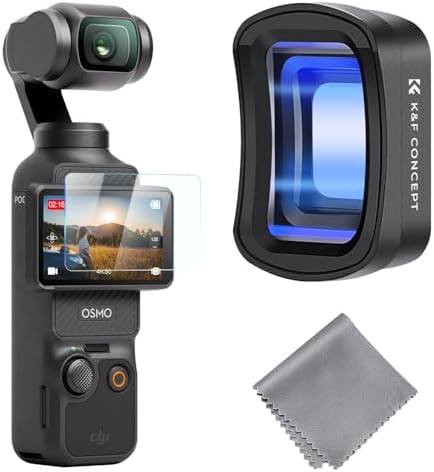 K&F Concept Wide-Angle Lens Compatible with DJI Osmo Pocket 3, Magnetic Attach/Multi-Coated/Optical Glass - PuriLite