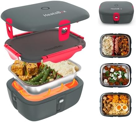 HeatsBox Inner Dish Set of 2 Reusable Stainless Steel Containers with Lid to Meal Prep Food | Freezer and Oven Safe | Compatible Go Lunch Box (Buy Separately, not Included) - PuriLite