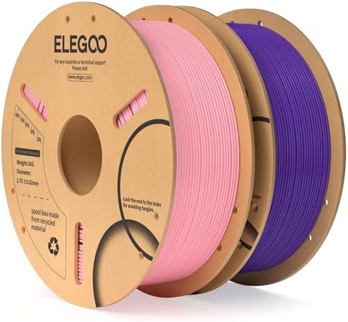 ELEGOO PLA Filament 1.75mm Black 1KG,3D Printer Filament Dimensional Accuracy +/- 0.02mm,1kg Cardboard Spool(2.2lbs) 3D Printing Filament Fits for Most FDM 3D Printers - PuriLite