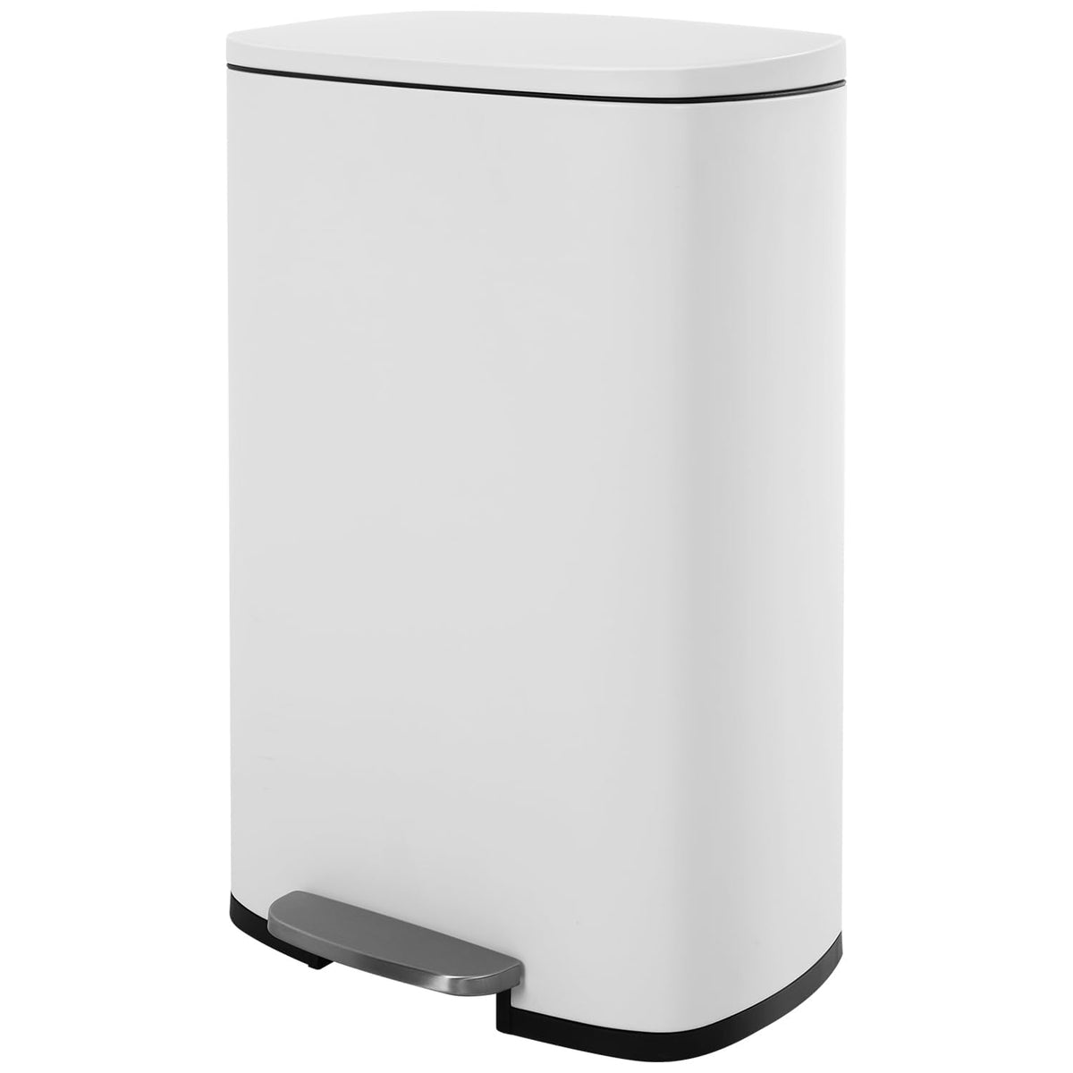 13 Gallon/50 L Garbage Can Kitchen Trash Can with Lid for Office Bedroom Bathroom Step Trash Bin Fingerprint-Proof Brushed Stainless Steel - PuriLite