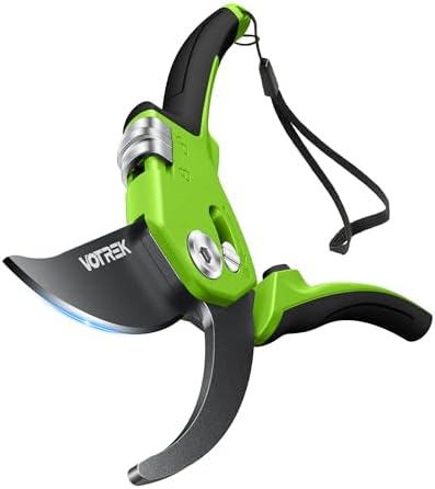 VOTREK Pruning Shears - 8.5" Heavy Duty Bypass Pruners for Gardening with Built-in Spring & SK5 Steel Blades - Ergonomic Adjustable Handle for All Hand Sizes, Garden Clipper Plant Scissors for Branch - PuriLite
