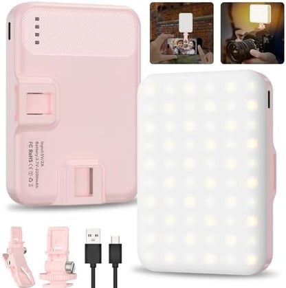 Anautin Selfie Light, 60 LED 2200mAh Rechargeable Clip Fill Video Light (Black) - PuriLite