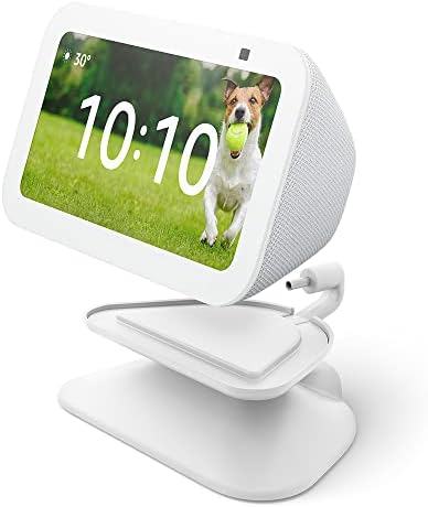 Echo Show 5 (3rd Gen) Adjustable Stand with USB-C Charging Port | Glacier - PuriLite