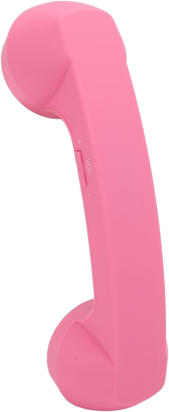 Qiilu Retro Telephone Handset for Mobile Phones - Rechargeable Radiation Proof Handset Receiver with USB Charging (Red) - PuriLite