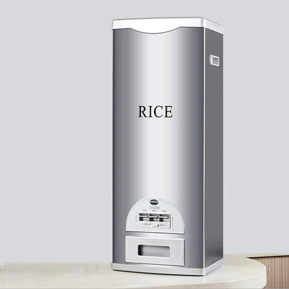 Rice Tank Rice Storage Rice Storage Container Stainless Steel 25/33/45/55/66LB Sealed Grain Rice Cabinet Rice Storage Bucket (Black 20kg) - PuriLite