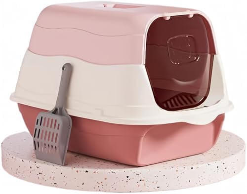 Large Covered Litter Box With Lid - Fully Enclosed Cat Toilet Pan and Scoop - PuriLite