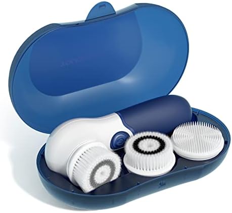 Facial Cleansing Brush Electric Facial Exfoliating Massage Brush with 3 Cleanser Heads and 2 Speeds Adjustable for Deep Cleaning, Removing Blackhead, Face Massaging - PuriLite