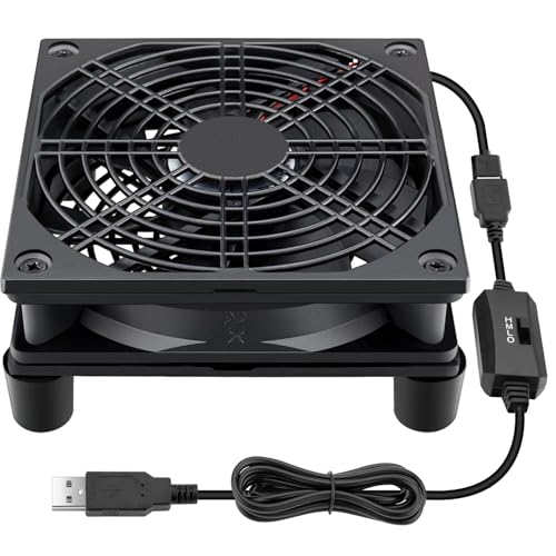 Wathai High Airflow Router Cooling Fan for Computer Cooler TV Small Box DC 5V USB Power 120mm 240mm Fan with Multi Speed Controller - PuriLite