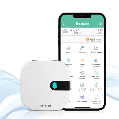 Sensibo Air PRO - Air Conditioner Smart Controller & Air Quality Sensor. Smart Thermostat for Mini Split, Window, Portable AC. Temp & Humidity Sensors. Google, Alexa, Siri & Apple HomeKit Compatible - PuriLite