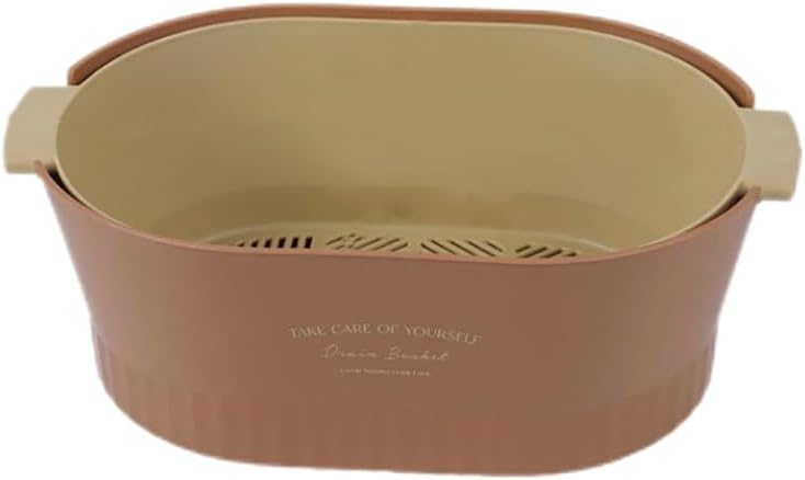Kitchen Washbas Food Strainer Drain Basket Rotating Drainer Double-Layer Basin Vegetable Fruit Washing Strainer - PuriLite