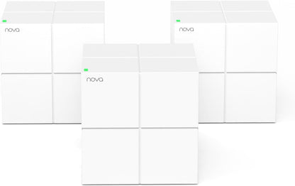 Tenda Nova Mesh WiFi System MW6 - Cover up to 6000 sq.ft - AC1200 Whole Home WiFi Mesh Router - Gigabit Dual-Band Mesh Network for 90 Devices - 3-Pack - PuriLite