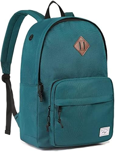 School Backpack, Kasqo 15.6 Inch Classic Lightweight Water-Resistant Backpack for Men Women Teens Girls Boys Kids to School, College, Travel, Work, Black - PuriLite