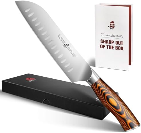 TUO Boning Knife - Razor Sharp Fillet Knife - High Carbon German Stainless Steel Kitchen Cutlery - Pakkawood Handle - Luxurious Gift Box Included - 7 inch - Fiery Phoenix Series - PuriLite