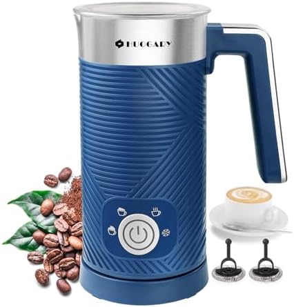 Huogary Milk Frother, Milk Steamer for Milk Foam & Hot Milk(4.5oz/10.5oz), Electric Milk Frother and Warmer for Homemade Coffee, 120V (Black) - PuriLite
