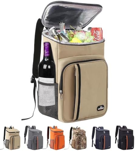 Bagtopia Camping Cooler Backpack 25 Cans, Leak Proof Insulated Thermal Bag, Beach Travel Picnic Lunch Backpack for Men Women - PuriLite