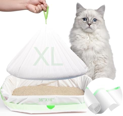 Rastalola Official® 120 Pack Cat Litter Bags with Drawstring, Compatible with Litter Robot 3 & 4, 10-12 Gallons (Sold by Ameroliy-US Store) - PuriLite